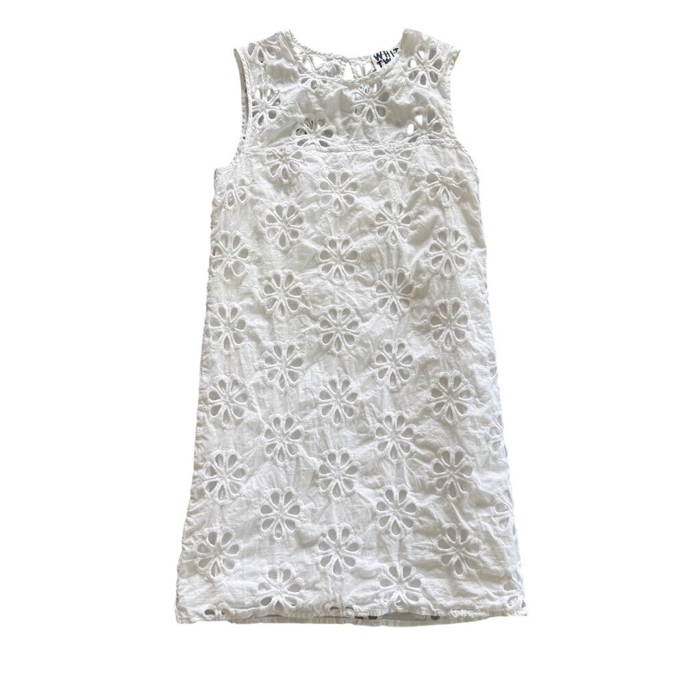 White Sleeveless Floral Eyelet Shift Dress By Whit Two Anthropologie